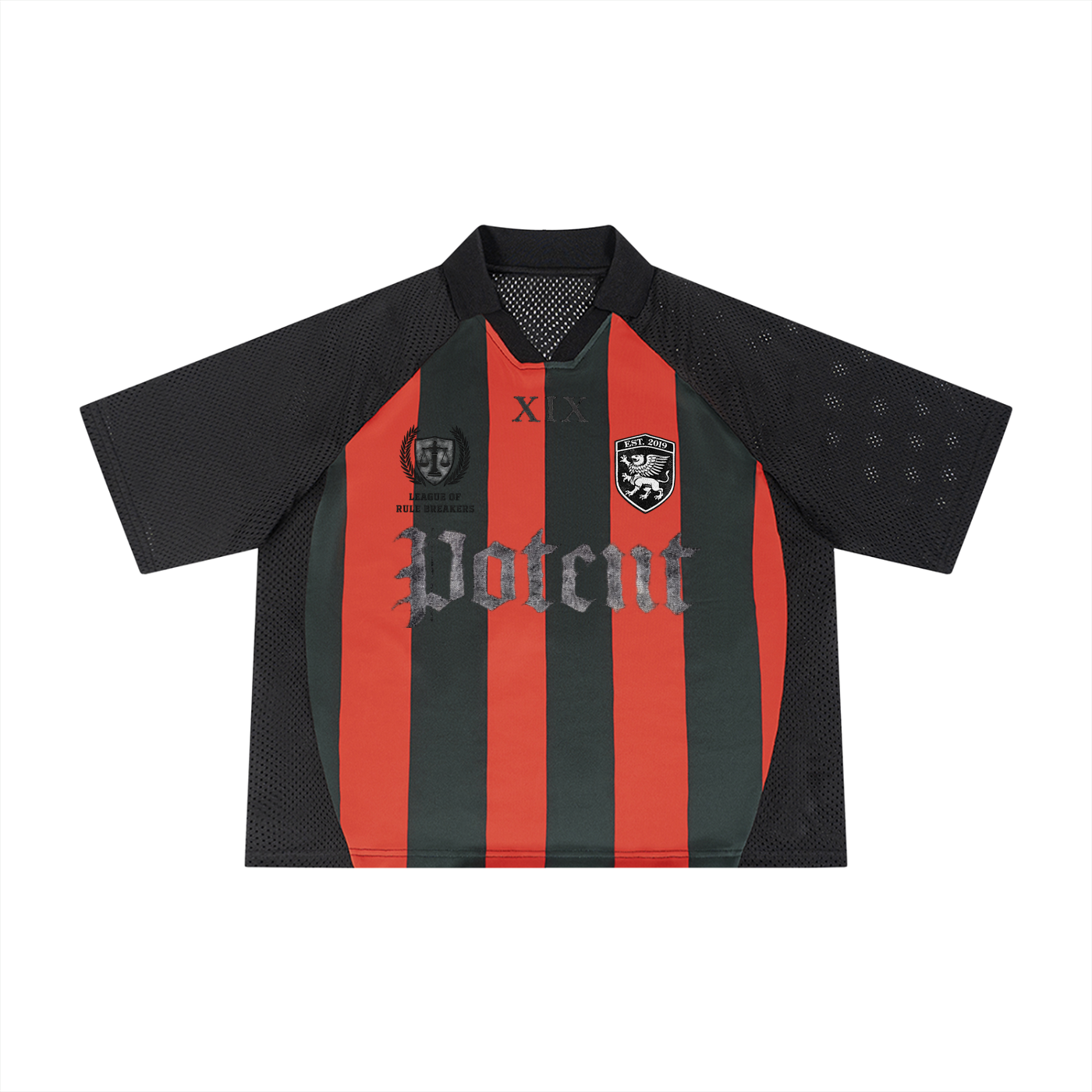 Unisex Striped Mesh Boxy Soccer Jersey