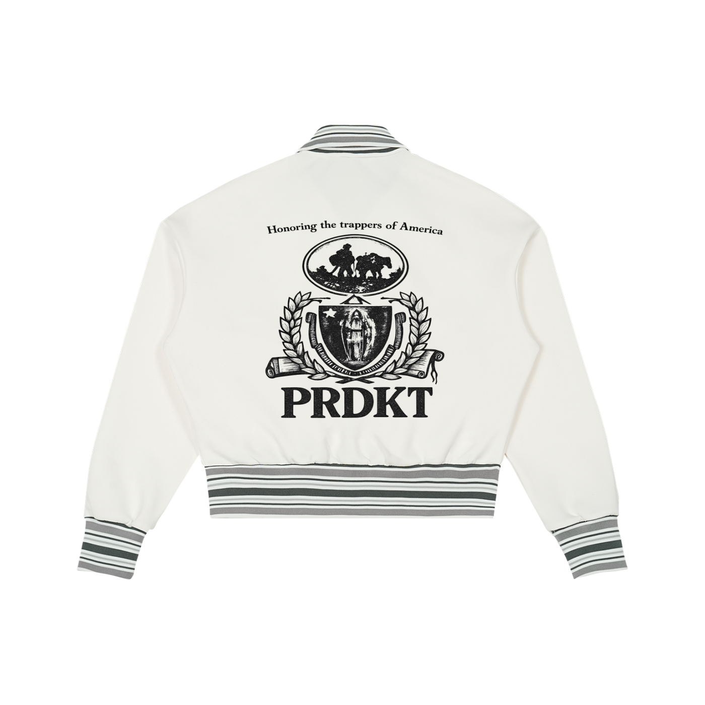 Striped Rib Collar Zip Jacket