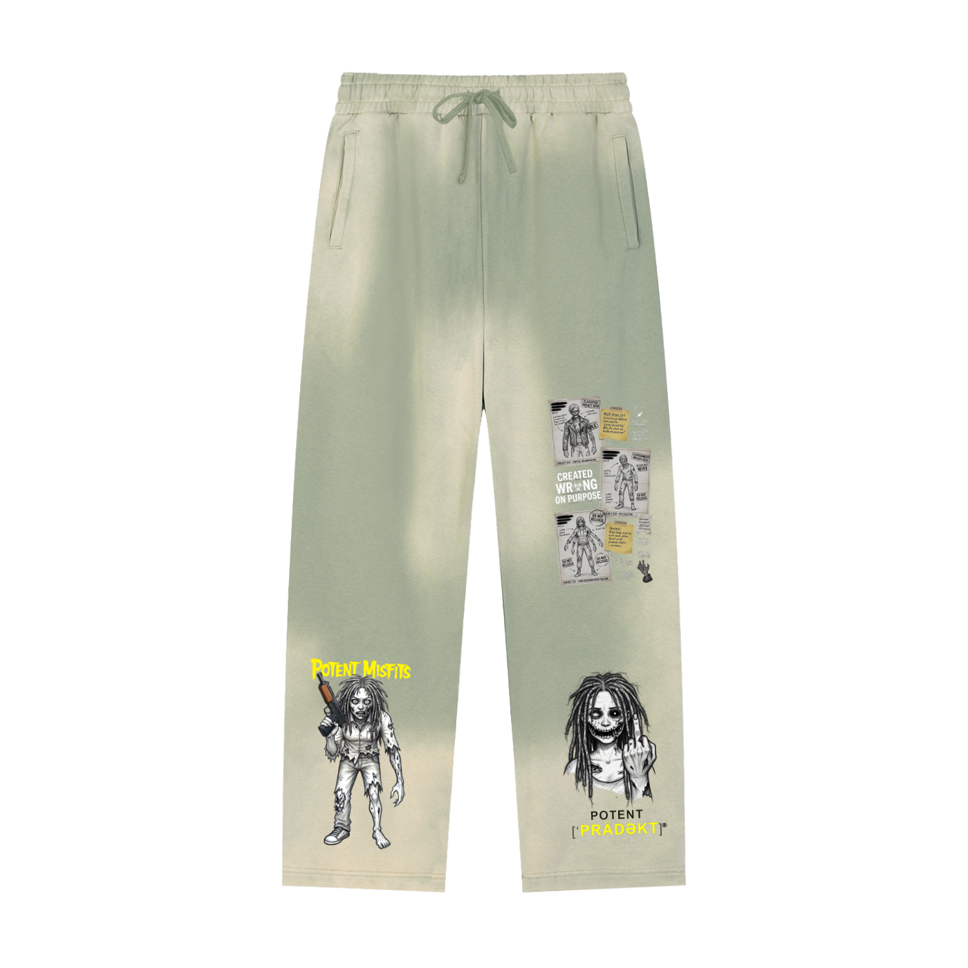 Sun Fade Raw Edge Straight-Leg Sweatpants