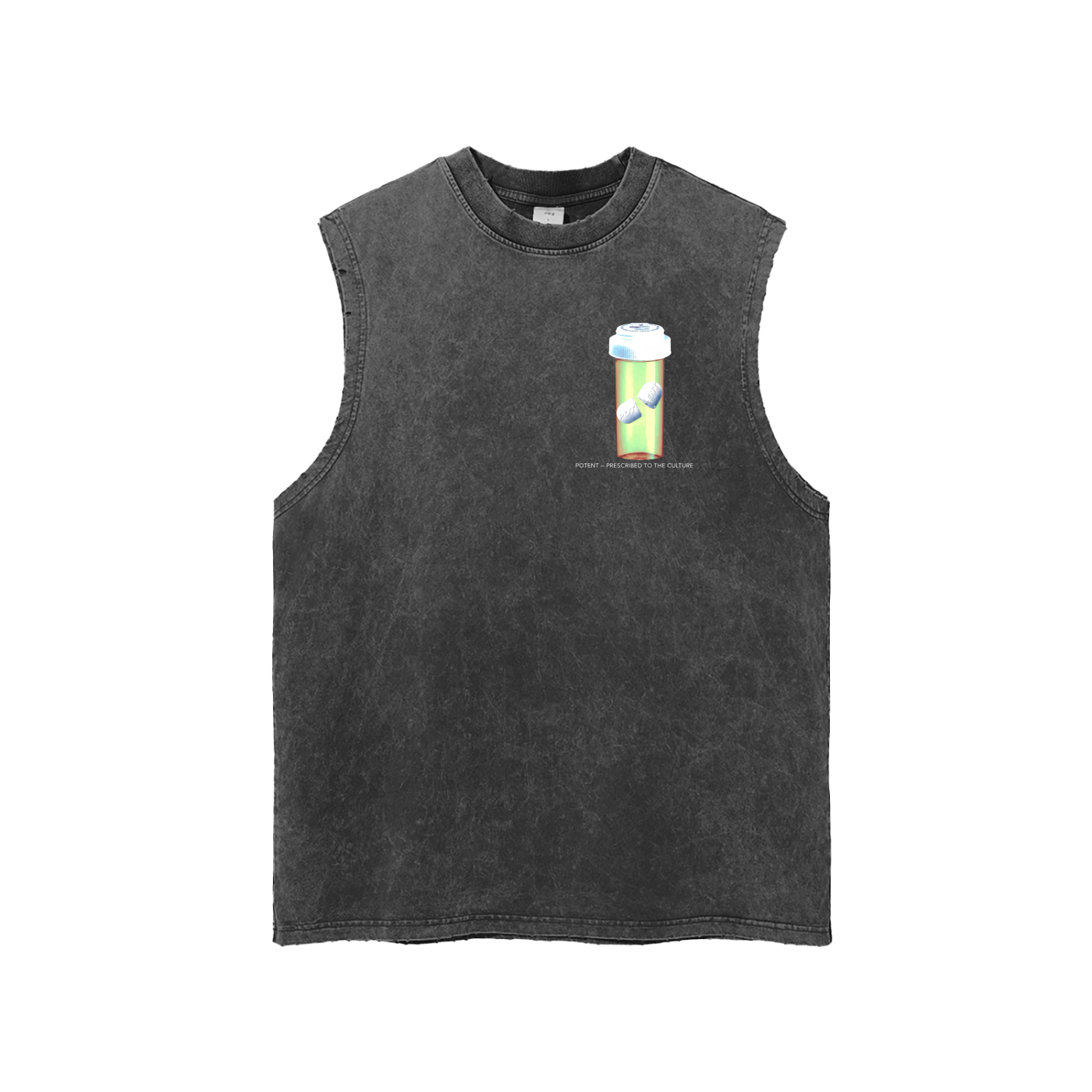 Snow Washed Frayed Hem Tank Top