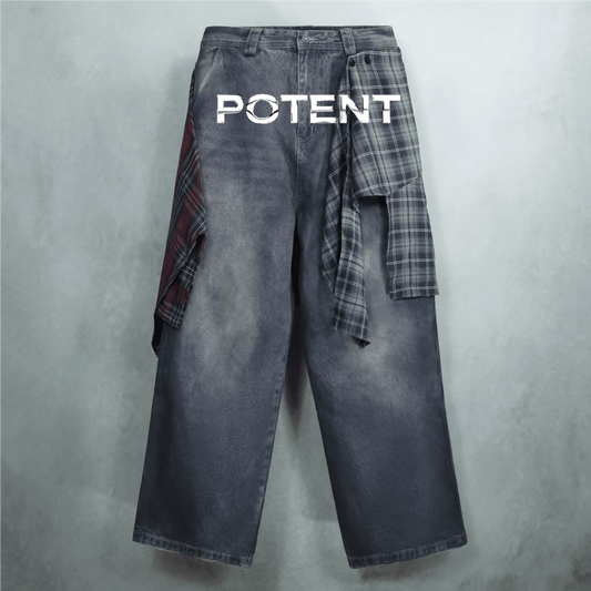 Unisex Loose Fit Straight-Leg Washed Jeans