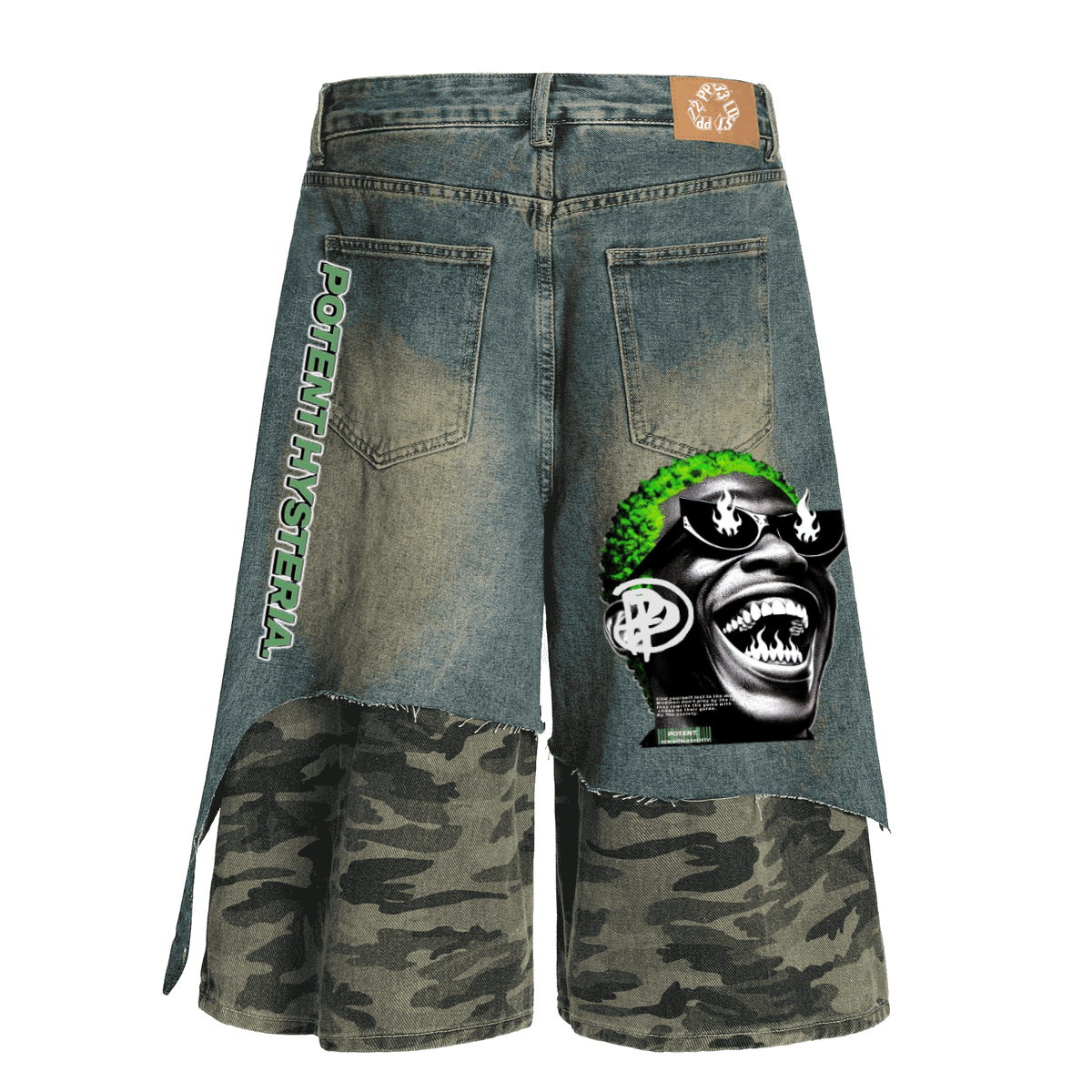 Unisex Camouflage Denim Shorts