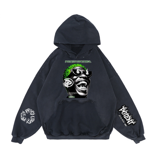 Heavyweight Reverse Pocket Design Distressed Hoodie (440GSM)