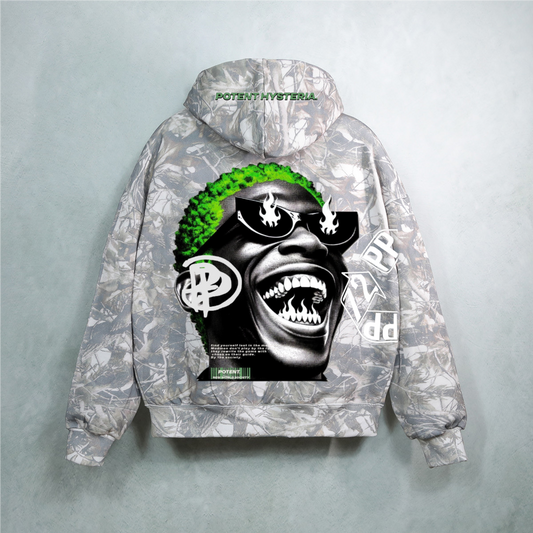 Unisex 100% Cotton Heavyweight French Terry Camo Zip-Up Hoodie (400 GSM)