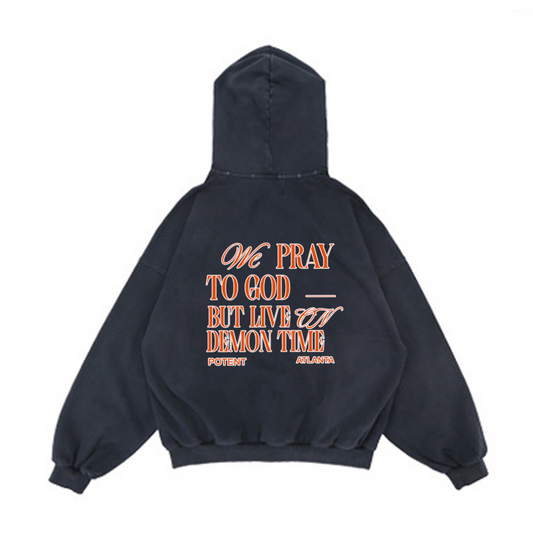 Heavyweight Reverse Pocket Design Distressed Hoodie (440GSM)