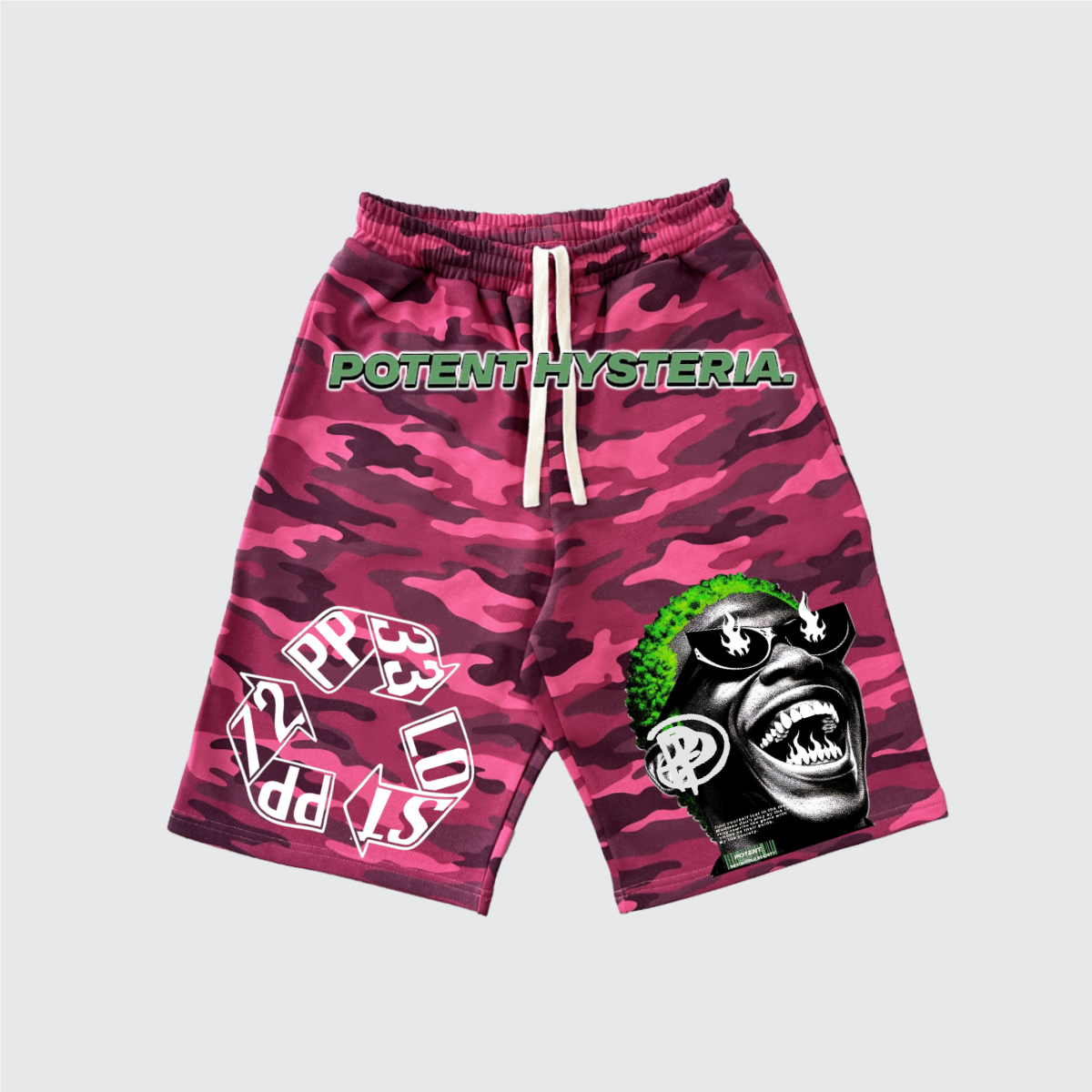 Unisex Heavyweight 100% Cotton French Terry Rose Camo Shorts (420GSM)