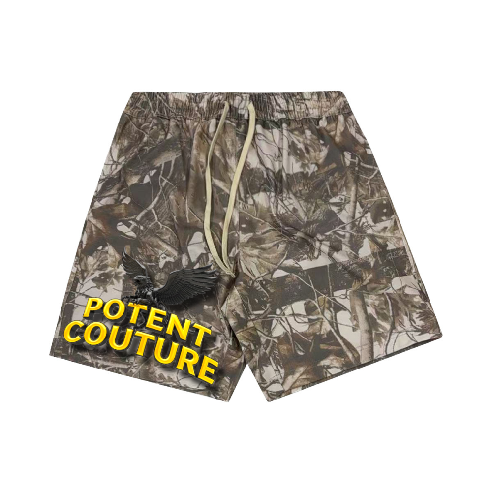 Unisex Heavyweight 100% Cotton French Terry Camo Shorts (400GSM)