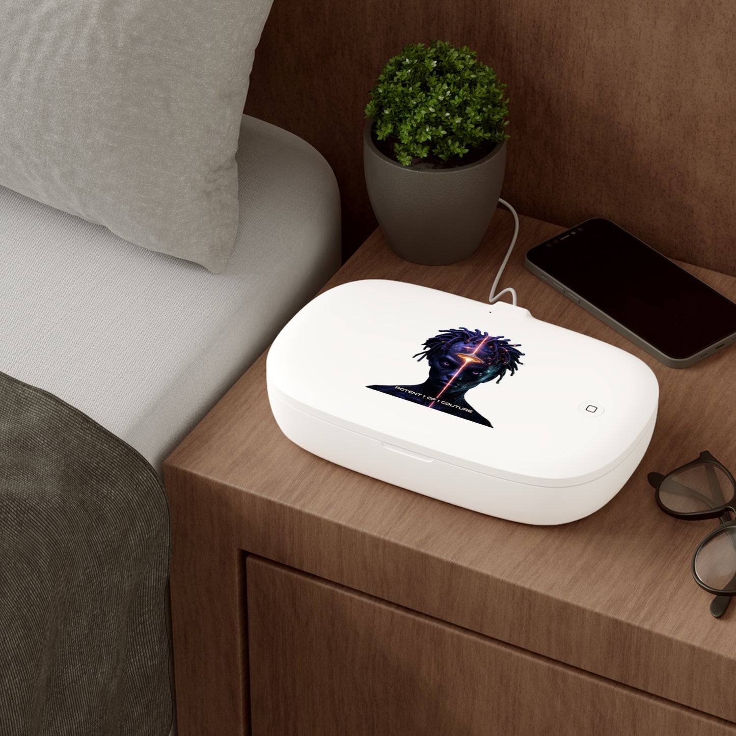 UV Phone Sanitizer & Wireless Charging Pad — Cosmic Third Eye Design