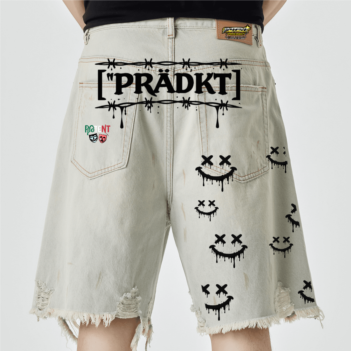 Unisex Distressed Denim Shorts