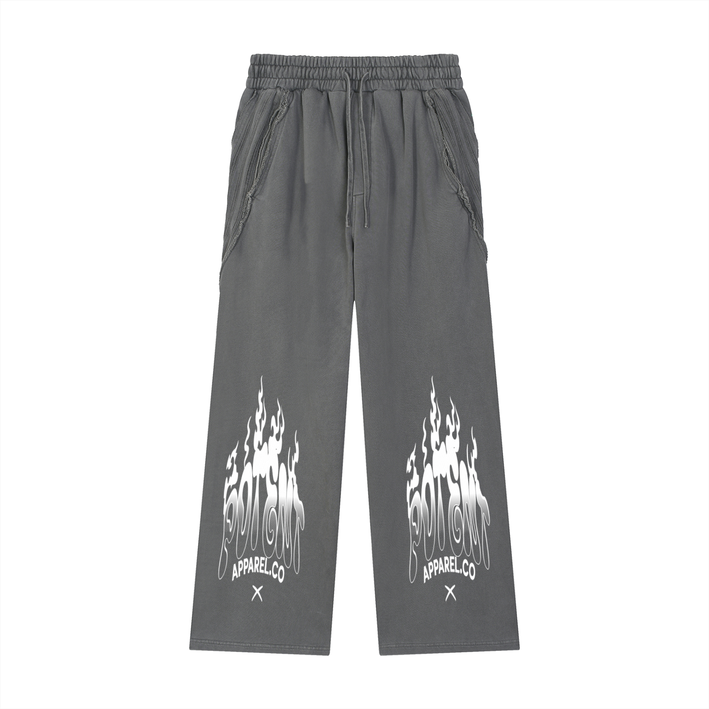 Snow Washed Tape Raw Edge Sweatpants