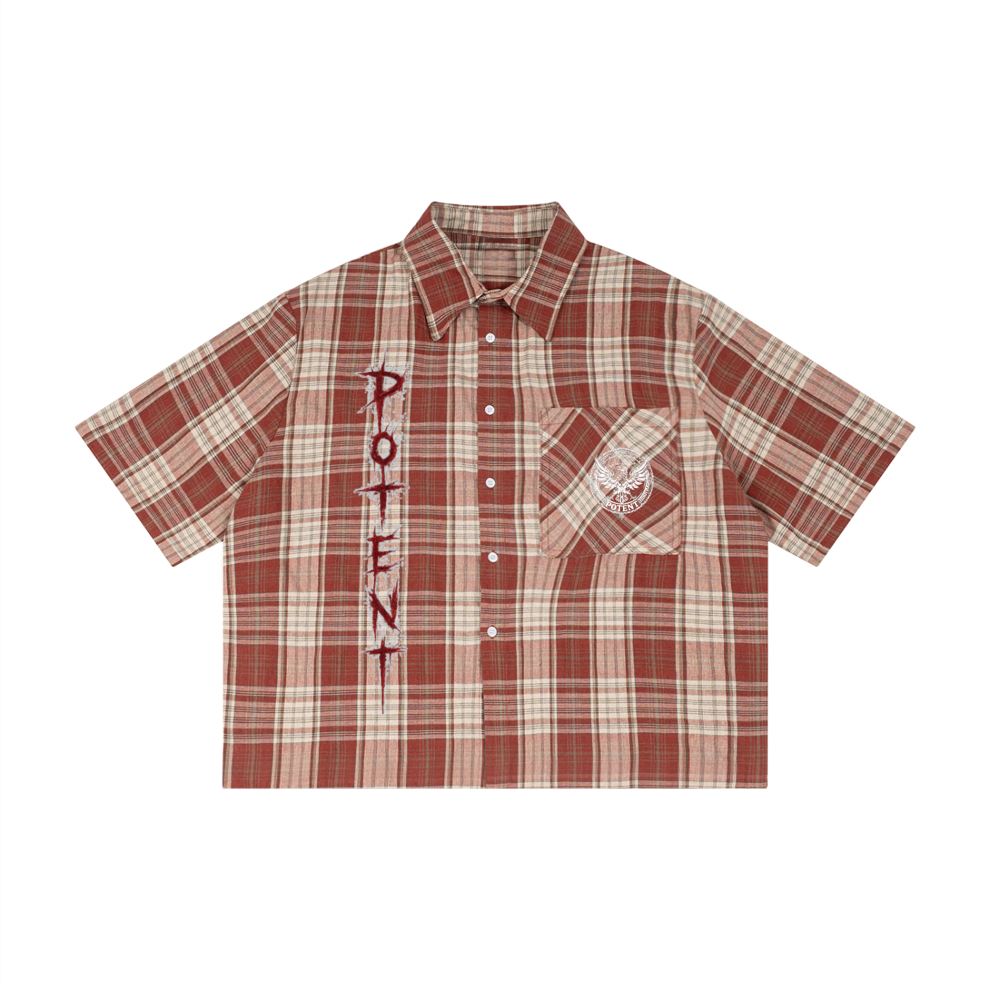 Unisex Plaid Boxy Short Sleeve Shirt
