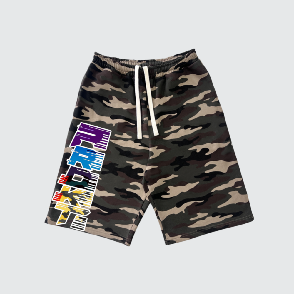 Unisex Heavyweight 100% Cotton French Terry Camo Shorts (420GSM)