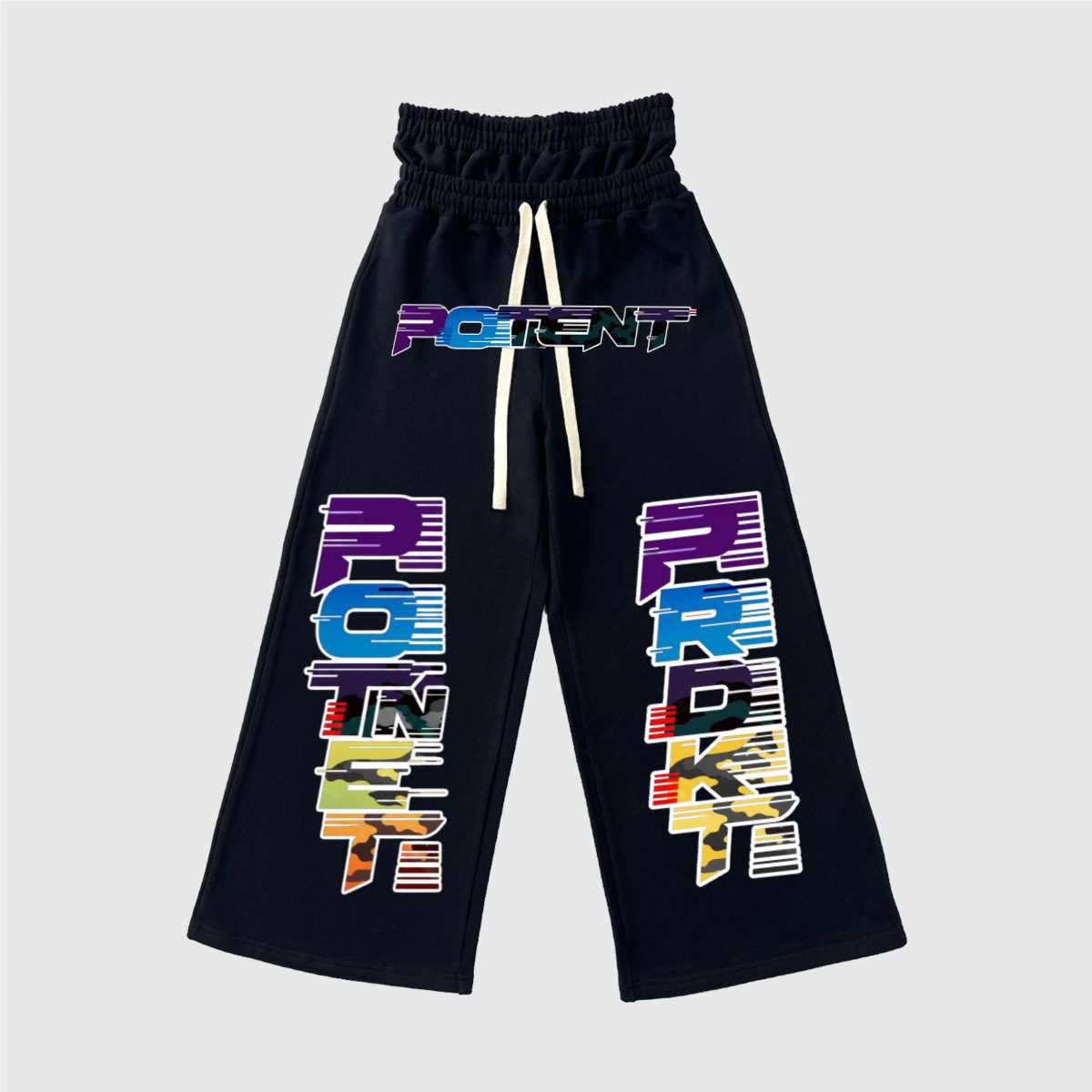 Unisex Heavyweight Double Waist Cotton French Terry Wide-Leg Sweatpants (420GSM)