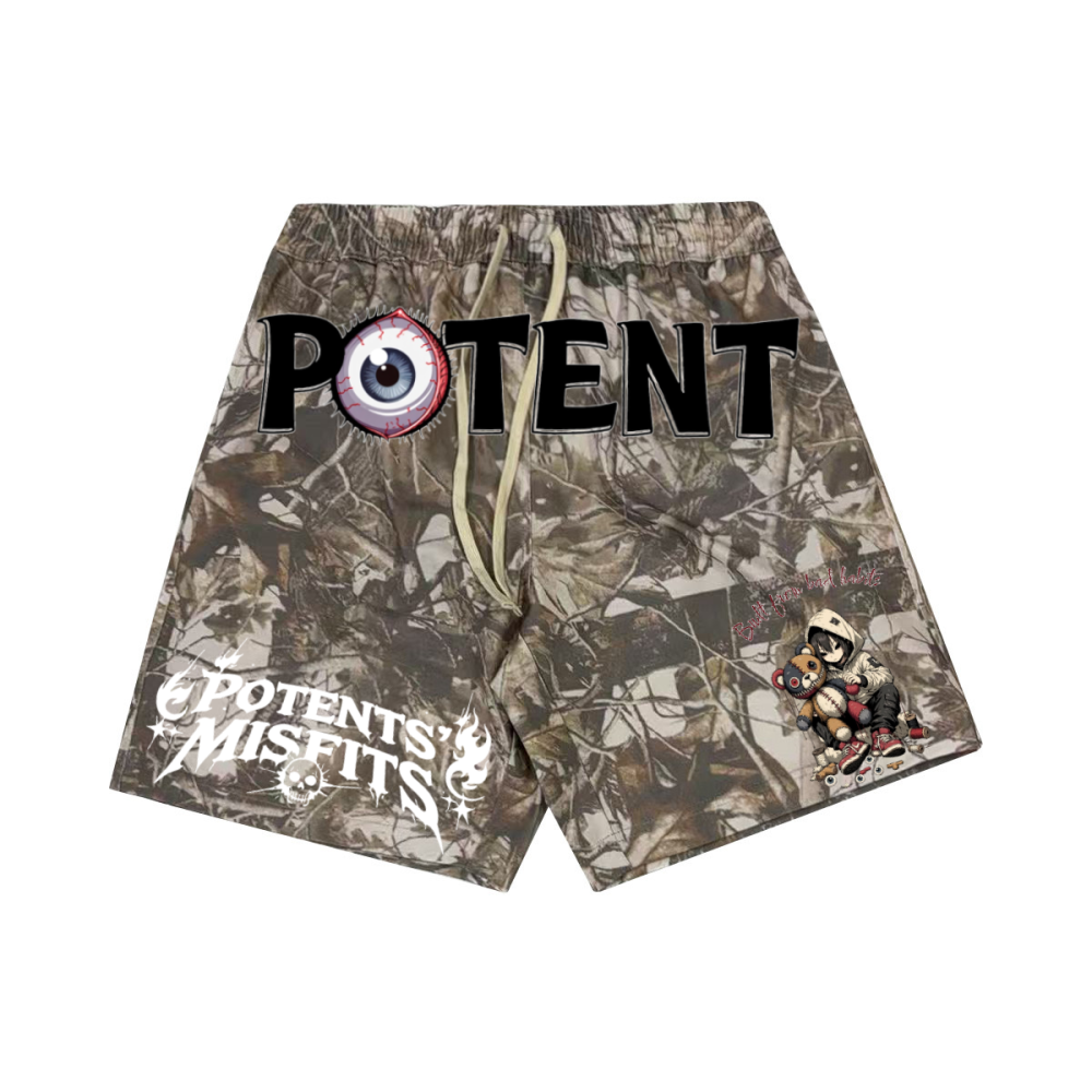 Unisex Heavyweight 100% Cotton French Terry Camo Shorts (400GSM)
