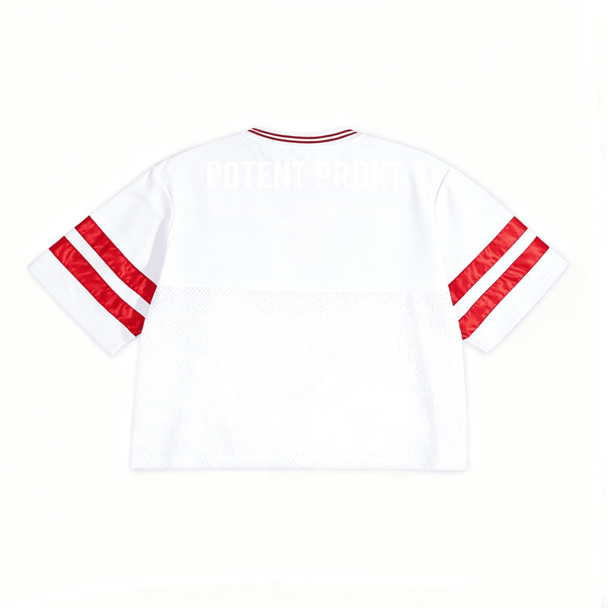 Unisex Oversized Cropped Vintage Jacquard-collar Mesh T-shirt（290GSM）