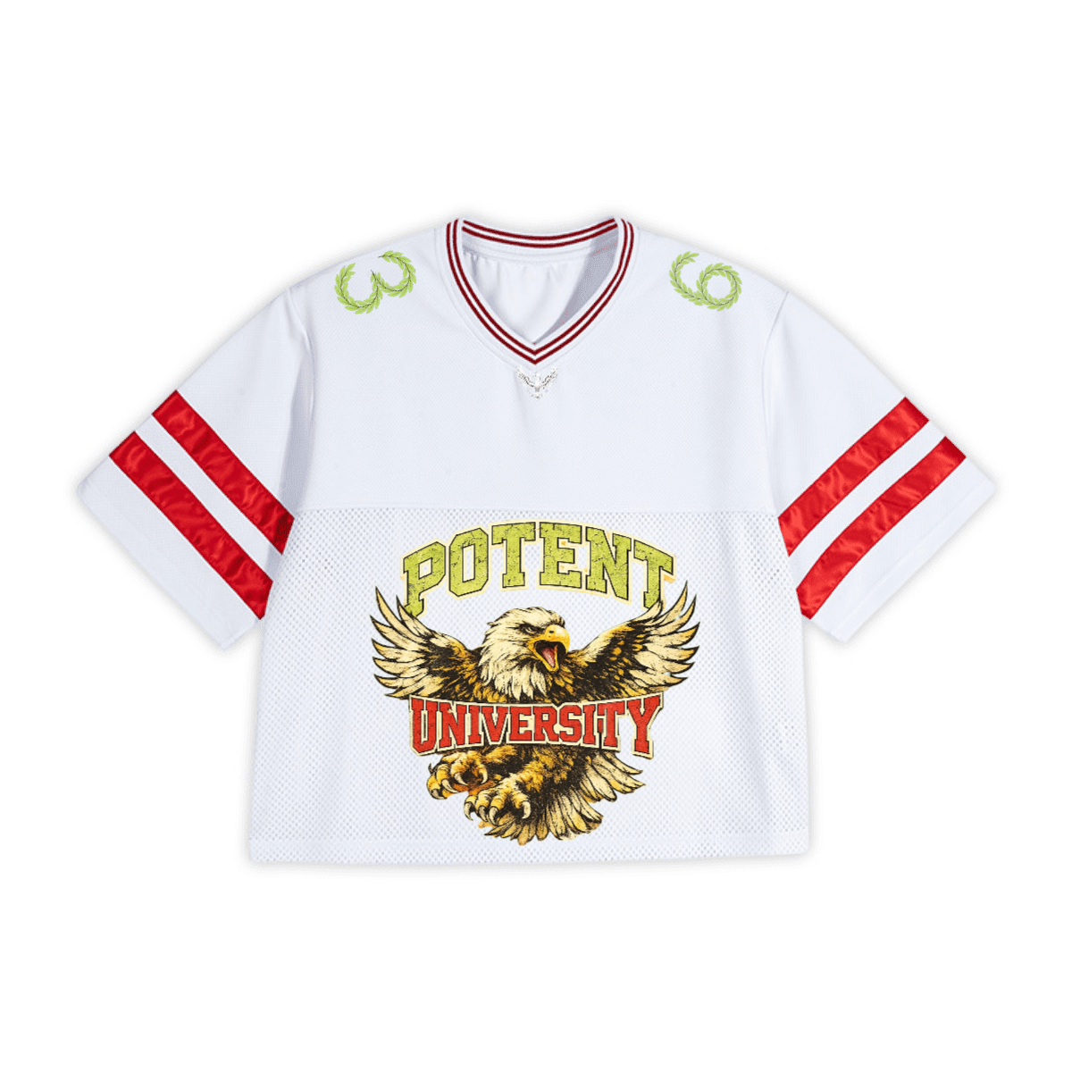 Unisex Oversized Cropped Vintage Jacquard-collar Mesh T-shirt（290GSM）