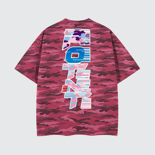Unisex Heavyweight Cotton Rose Camo Oversized T-Shirt (270GSM)