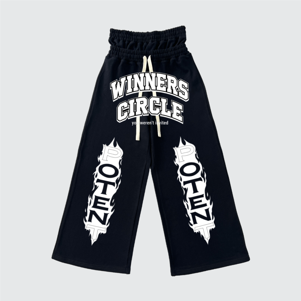 Unisex Heavyweight Double Waist Cotton French Terry Wide-Leg Sweatpants (420GSM)