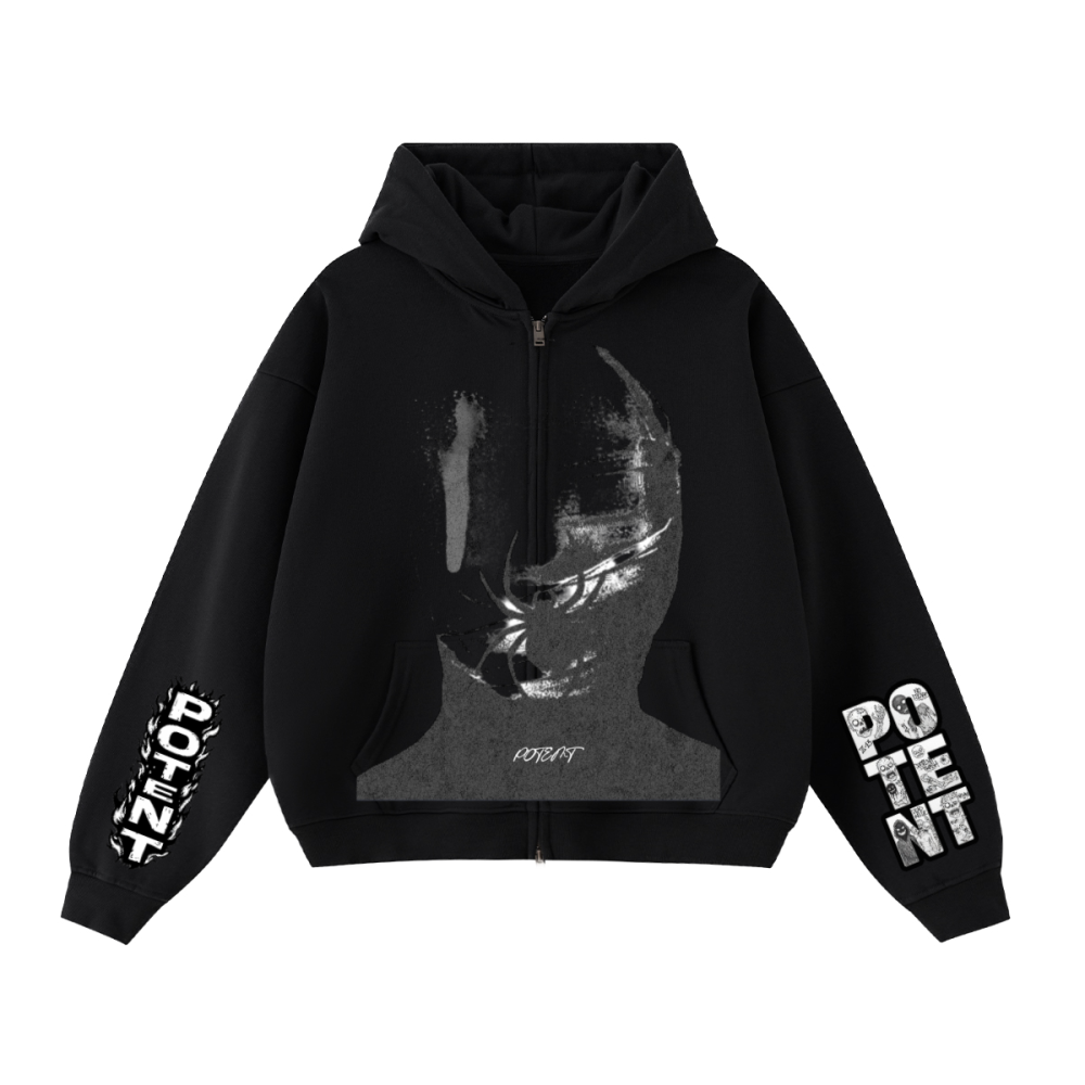Unisex Heavyweight Cropped Oversized Zip-Up Hoodie (460GSM)