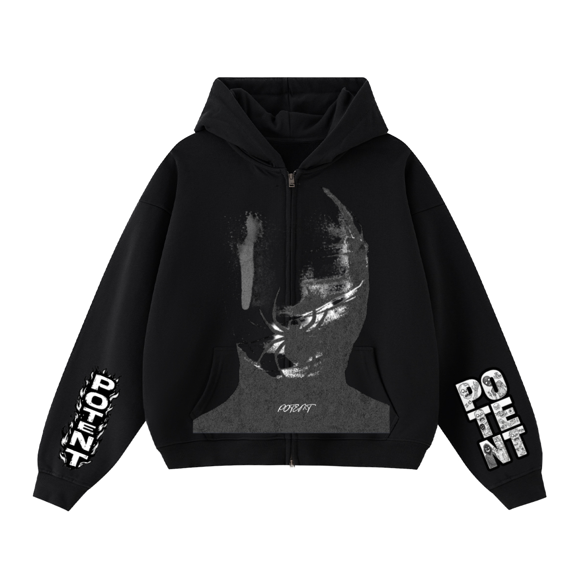 Unisex Heavyweight Cropped Oversized Zip-Up Hoodie (460GSM)