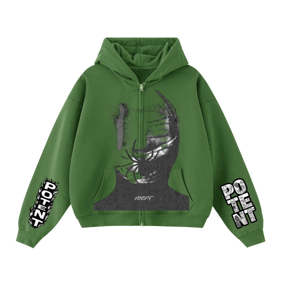 Unisex Heavyweight Cropped Oversized Zip-Up Hoodie (460GSM)