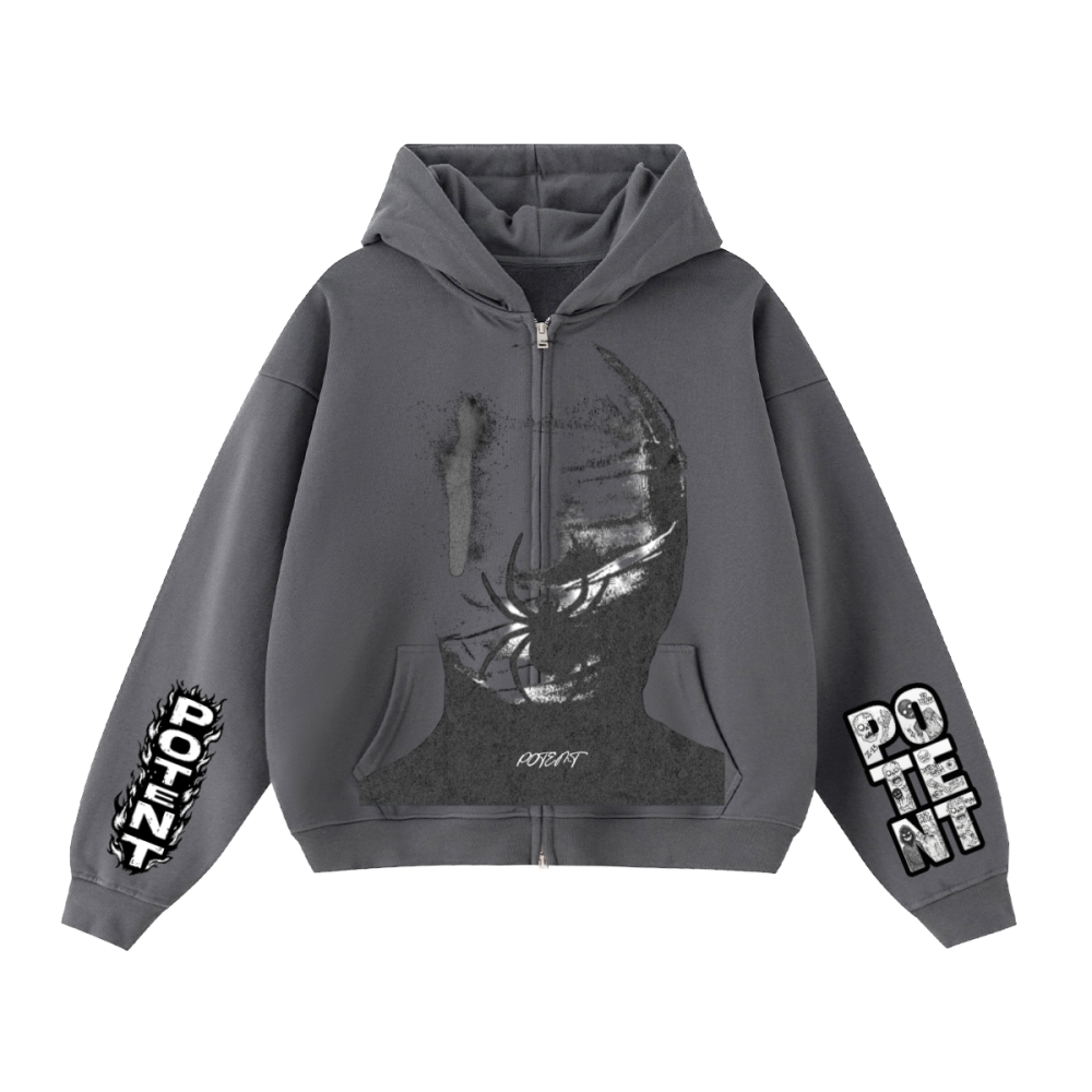 Unisex Heavyweight Cropped Oversized Zip-Up Hoodie (460GSM)