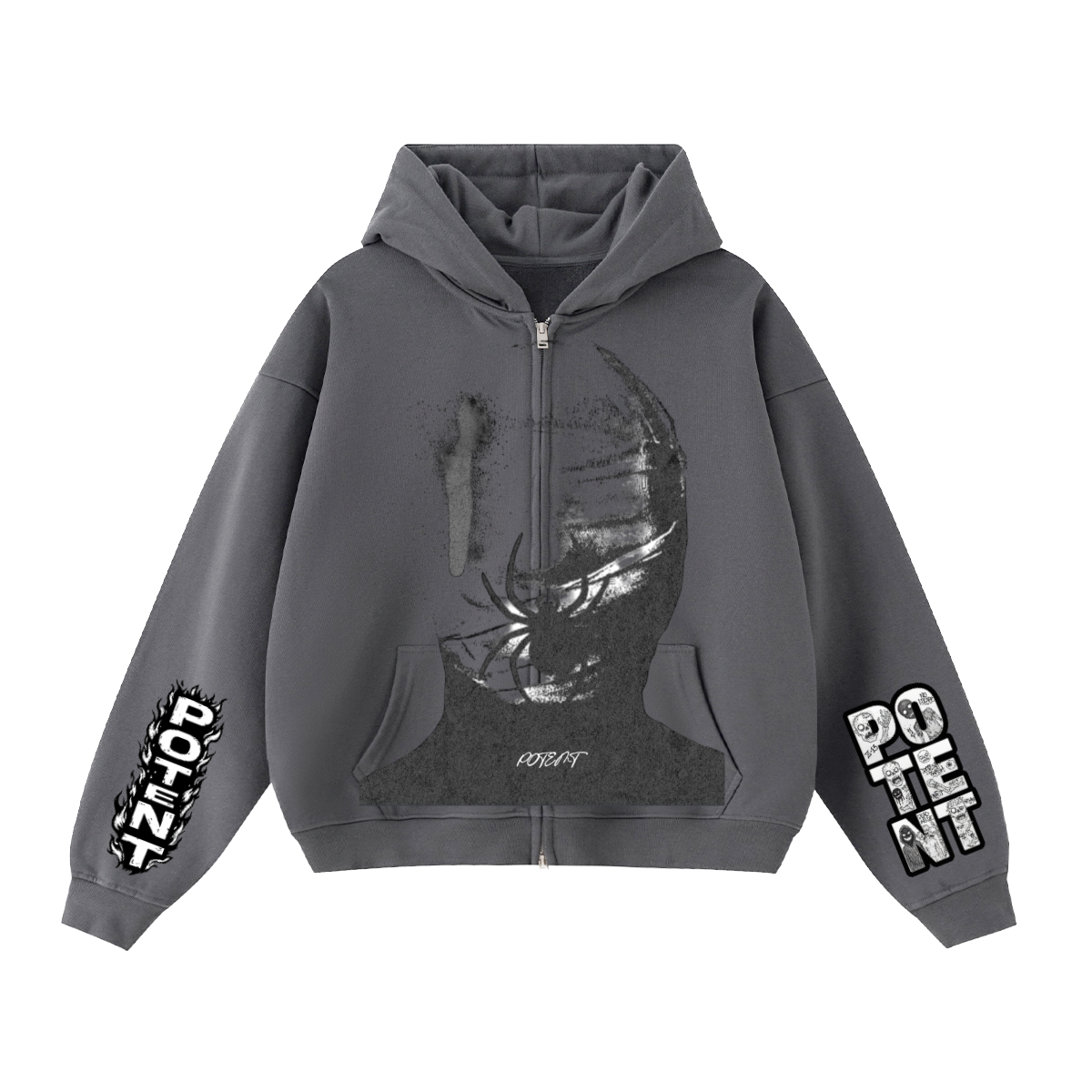 Unisex Heavyweight Cropped Oversized Zip-Up Hoodie (460GSM)