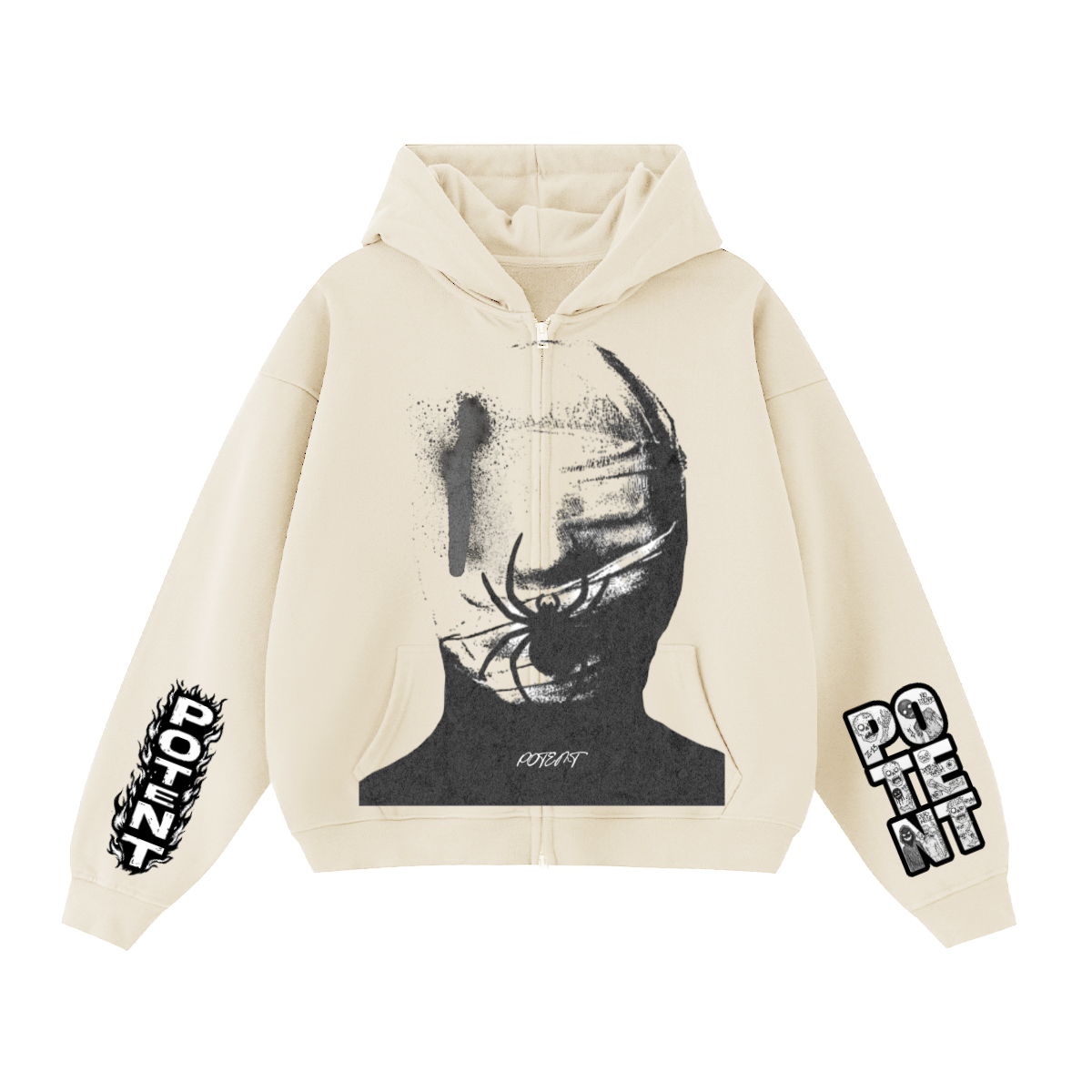 Unisex Heavyweight Cropped Oversized Zip-Up Hoodie (460GSM)