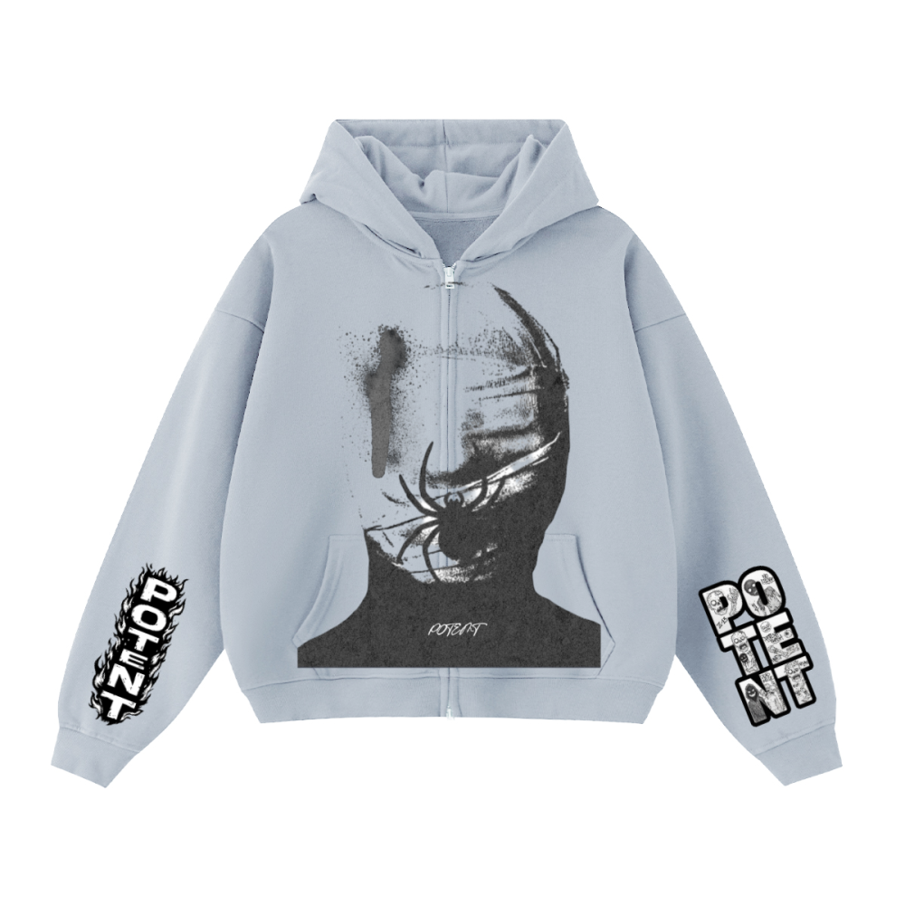 Unisex Heavyweight Cropped Oversized Zip-Up Hoodie (460GSM)