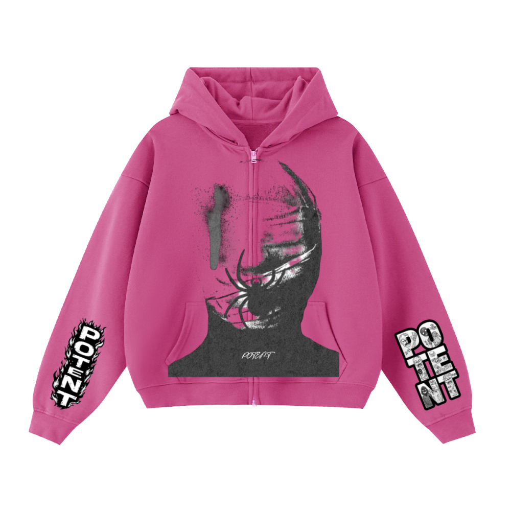 Unisex Heavyweight Cropped Oversized Zip-Up Hoodie (460GSM)
