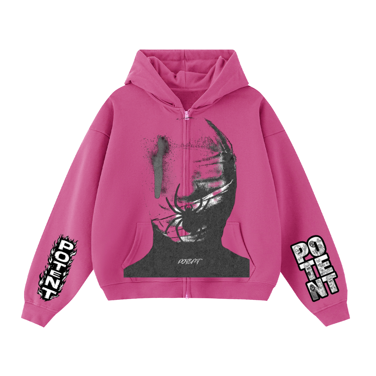 Unisex Heavyweight Cropped Oversized Zip-Up Hoodie (460GSM)