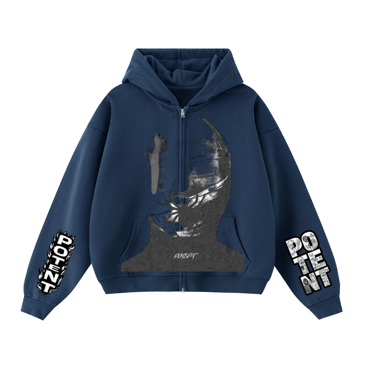 Unisex Heavyweight Cropped Oversized Zip-Up Hoodie (460GSM)
