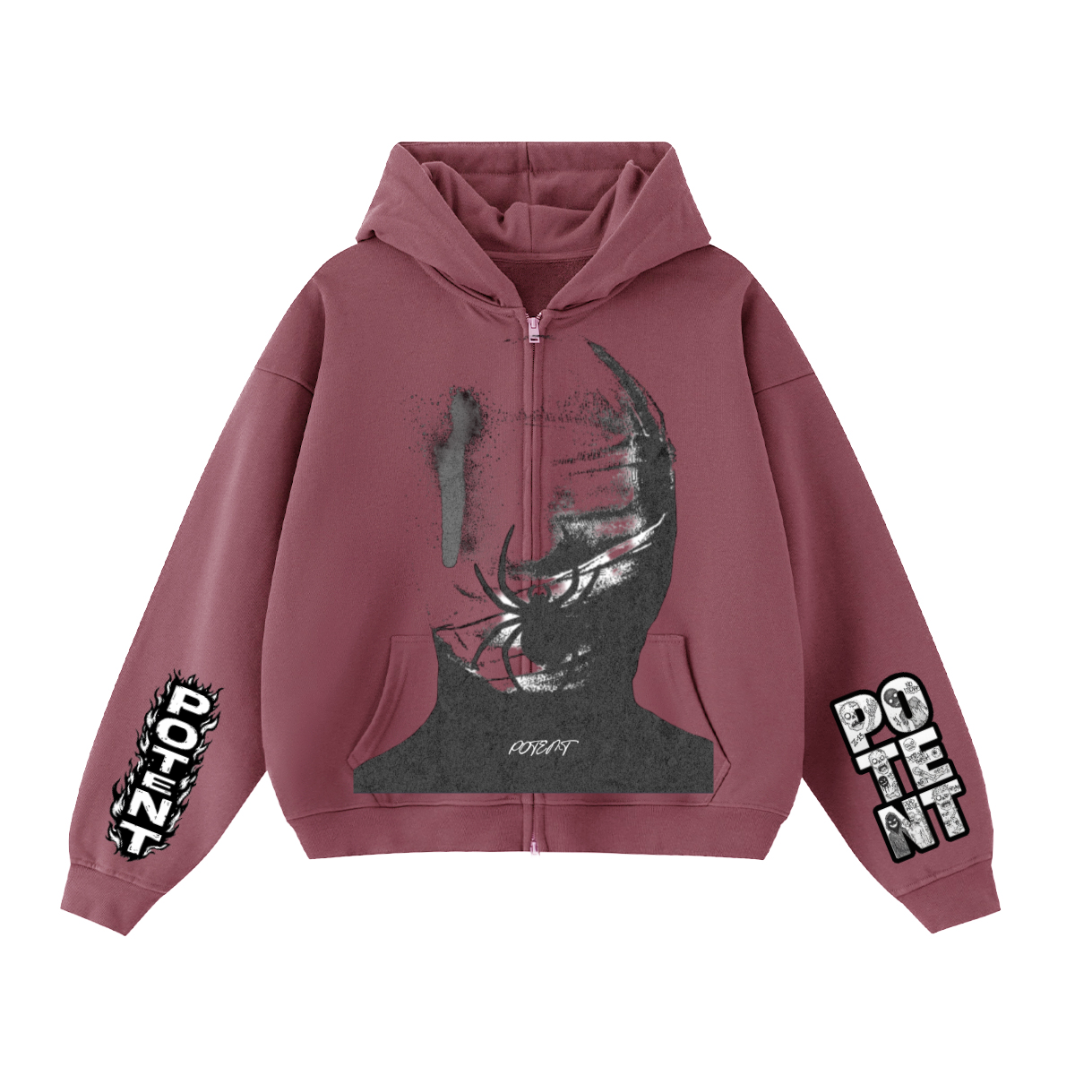Unisex Heavyweight Cropped Oversized Zip-Up Hoodie (460GSM)