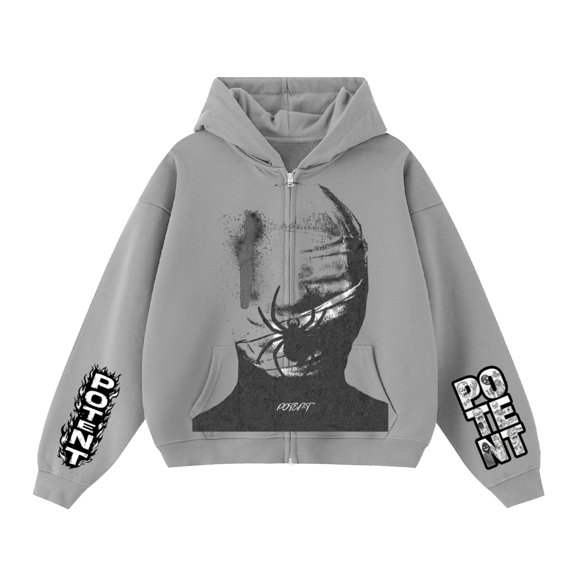 Unisex Heavyweight Cropped Oversized Zip-Up Hoodie (460GSM)