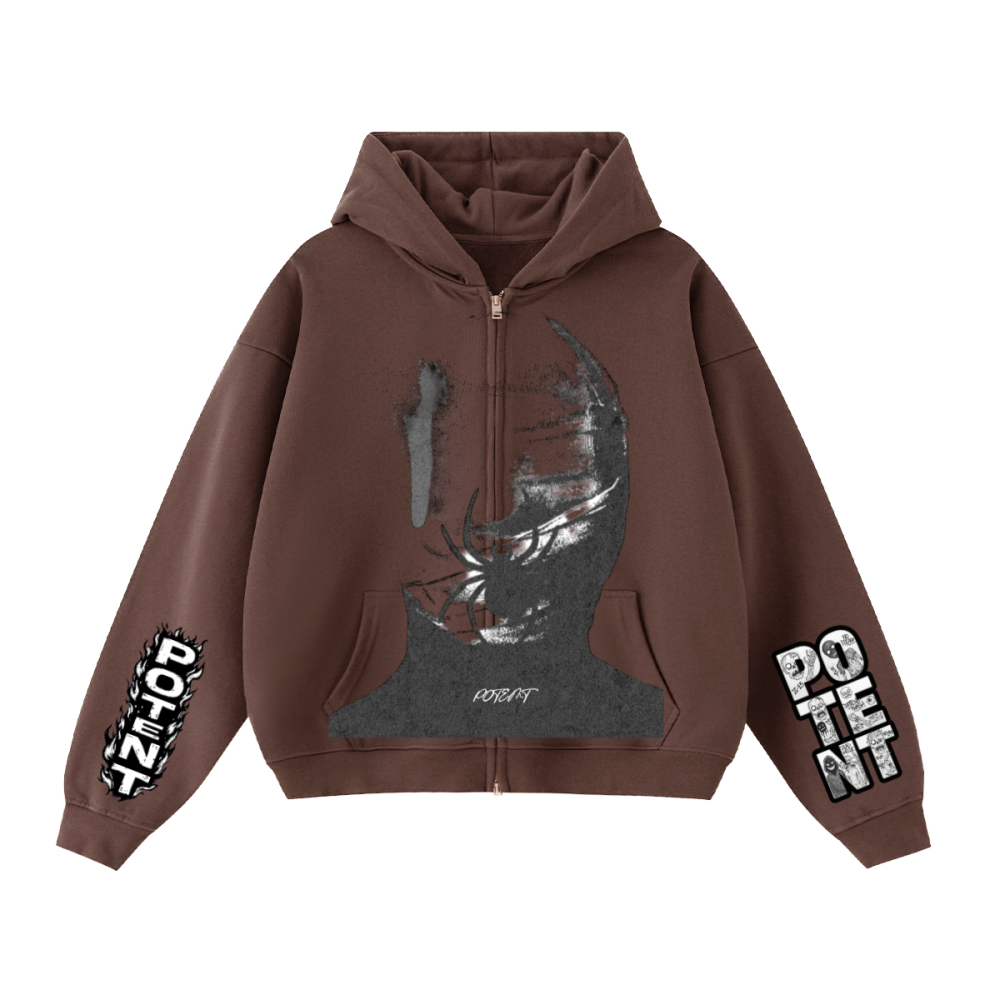 Unisex Heavyweight Cropped Oversized Zip-Up Hoodie (460GSM)