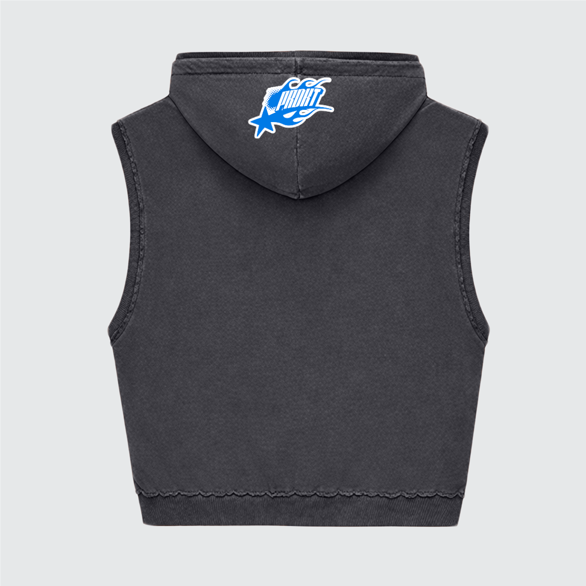 Unisex Heavyweight Washed Boxy Sleeveless Hoodie Vest（350GSM）