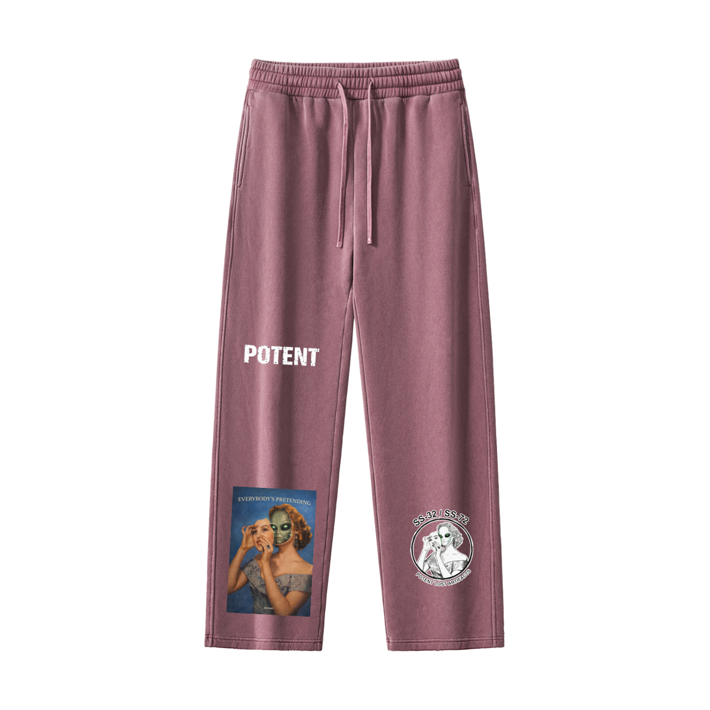 Frayed Enzyme Washed Fleece Sweatpants