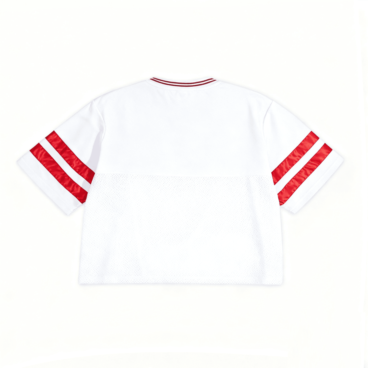 Unisex Oversized Cropped Vintage Jacquard-collar Mesh T-shirt（290GSM）