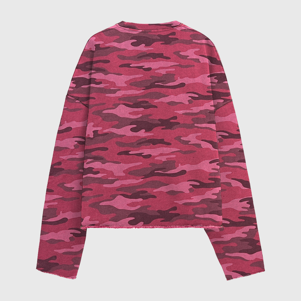 Unisex Heavyweight Rose Camo Cropped Crewneck Sweatshirt (420GSM)