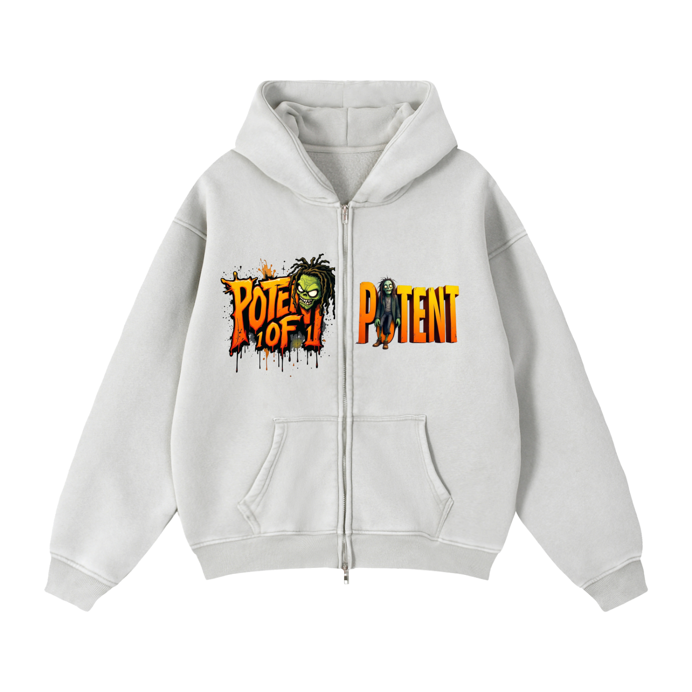 Zip-Through Boxy Fleece Hoodie 355 GSM