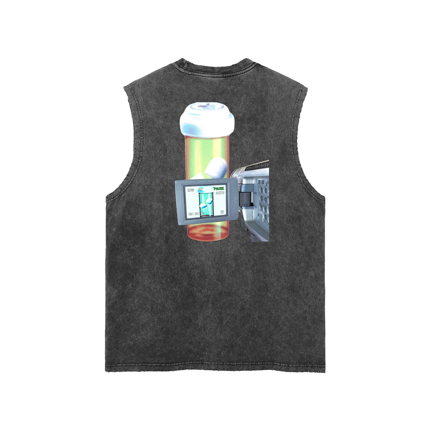 Snow Washed Frayed Hem Tank Top