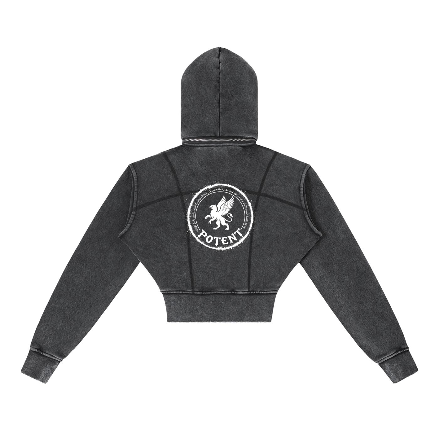 Vintage Washed Cropped Fleece Hoodie