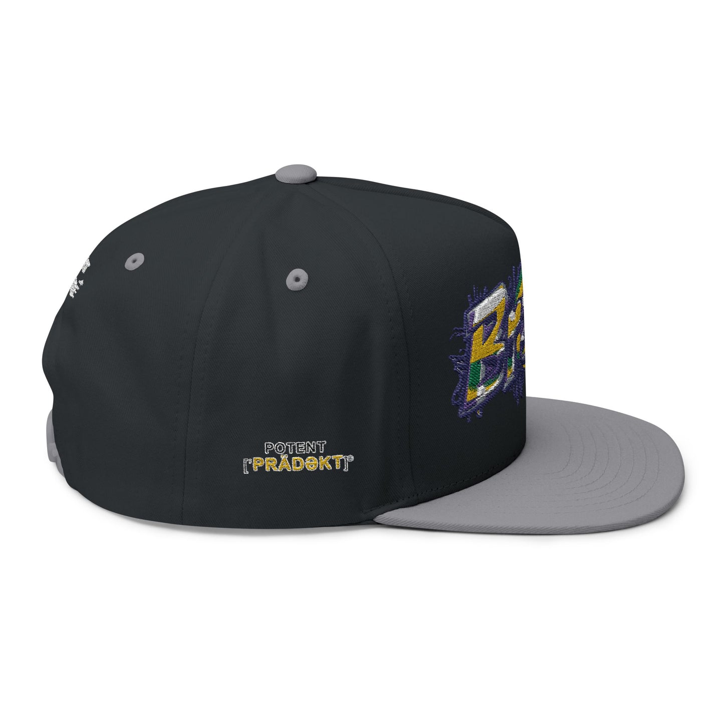 Brasil Graffiti Embroidered Flat Bill Cap — Brazilian Flag Streetwear Snapback