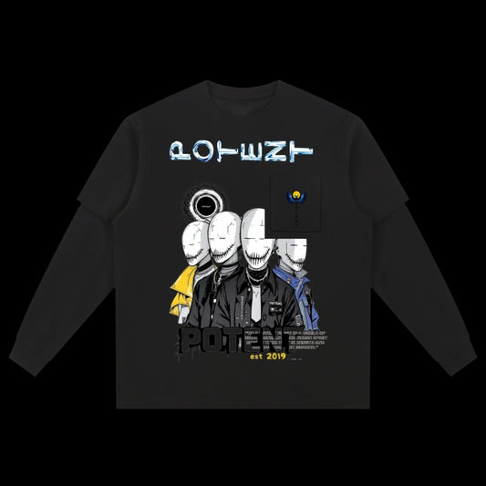 Layered Long Sleeve Oversized Tee