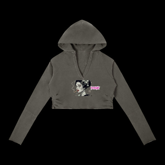 Vintage Washed Raw Edge Hoodie