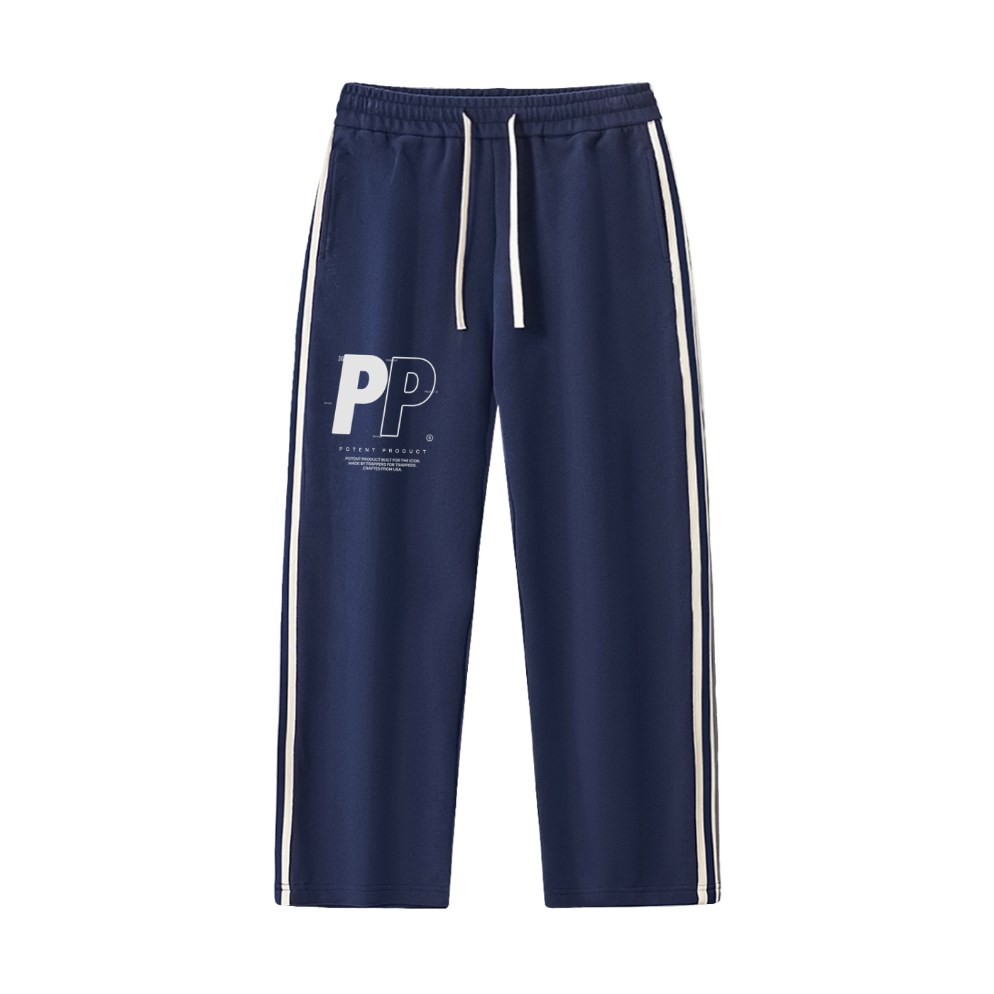 Contrast Side-Stripe Straight-Leg  Pants
