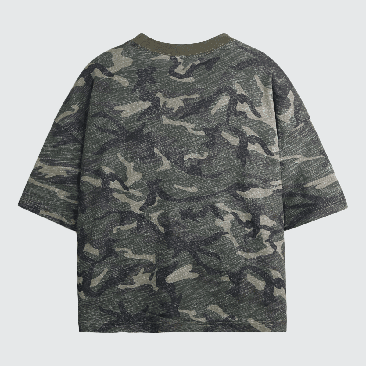 Unisex Heavyweight Camo Cropped Oversized T-Shirt (205GSM)