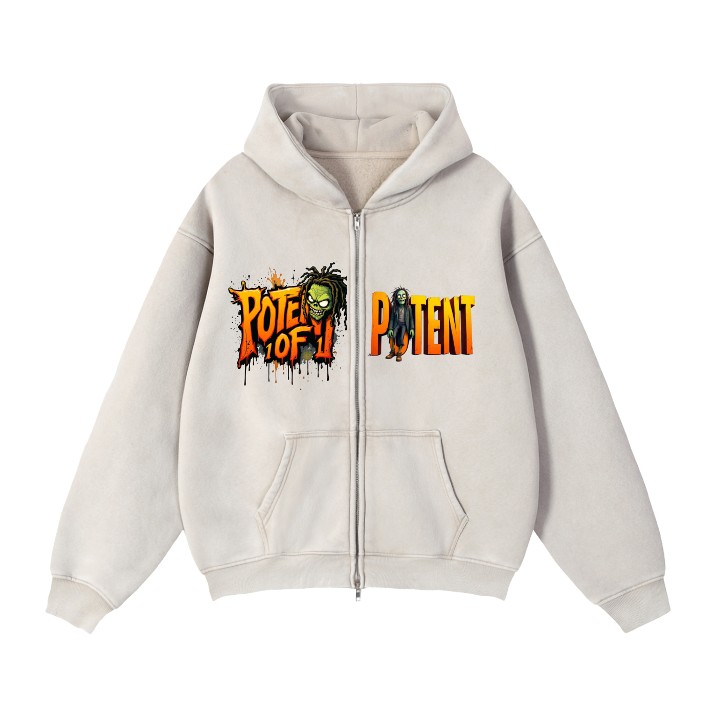 Zip-Through Boxy Fleece Hoodie 355 GSM