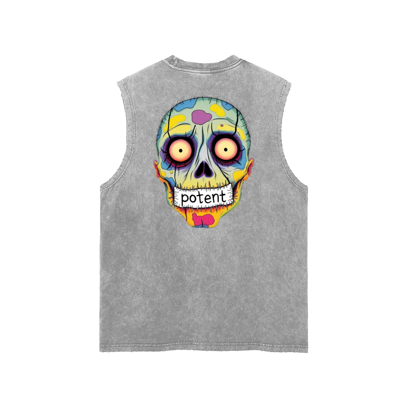 Snow Washed Frayed Hem Tank Top