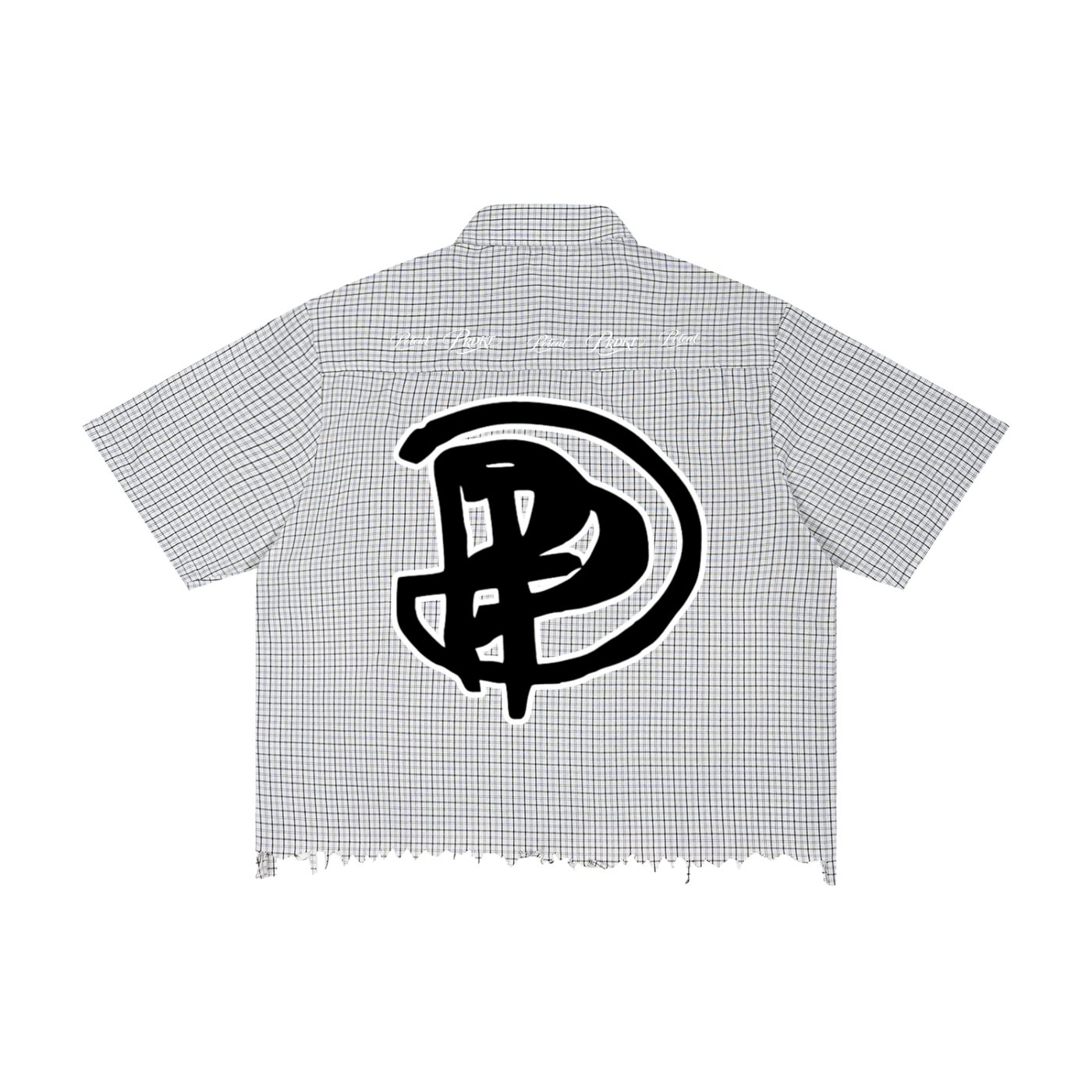 Unisex Distressed Plaid Boxy Shirt